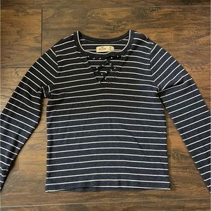 Hollister Dark Blue Criss Cross Top